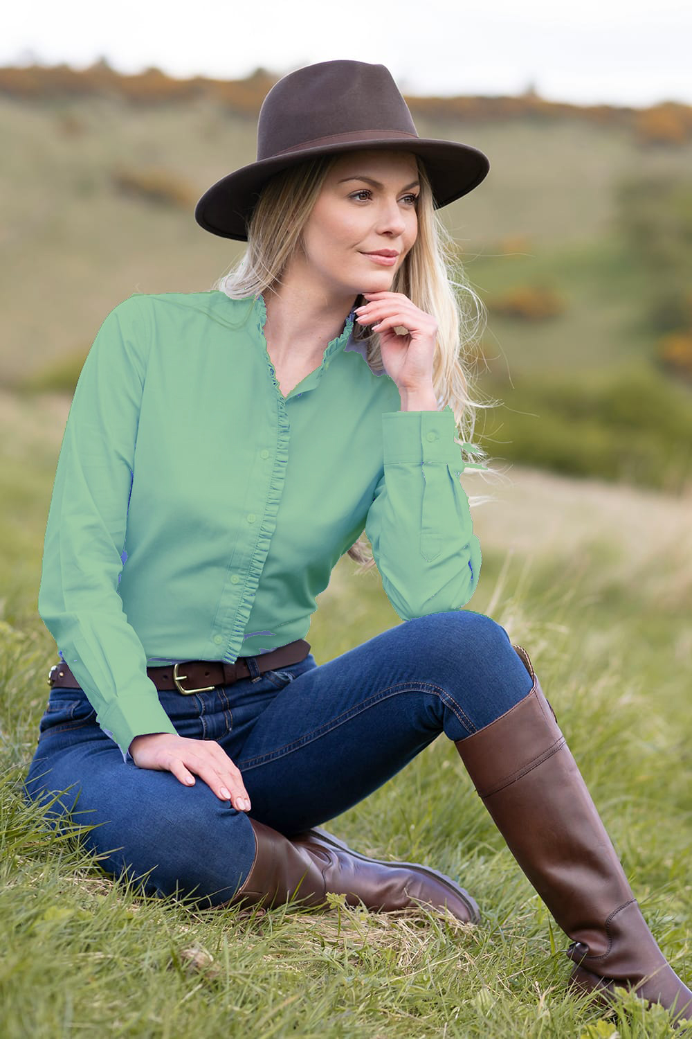 Ladies Blouse Cotton Ruffled - Image 9