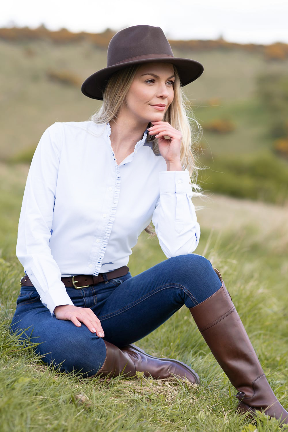 Ladies Blouse Cotton Ruffled