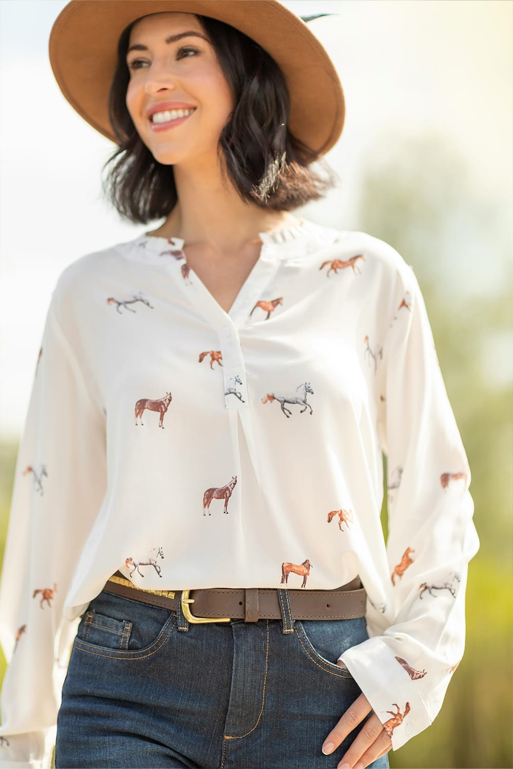 Blouse Floaty Long Horses - Image 3